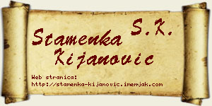 Stamenka Kijanović vizit kartica